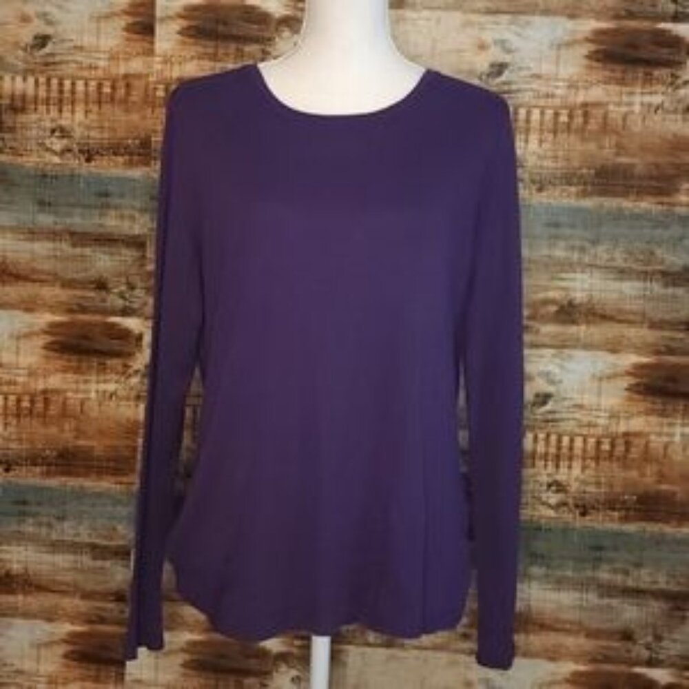 Sonoma Everyday Cotton/Poly Long Sleeve Purple Tee XL